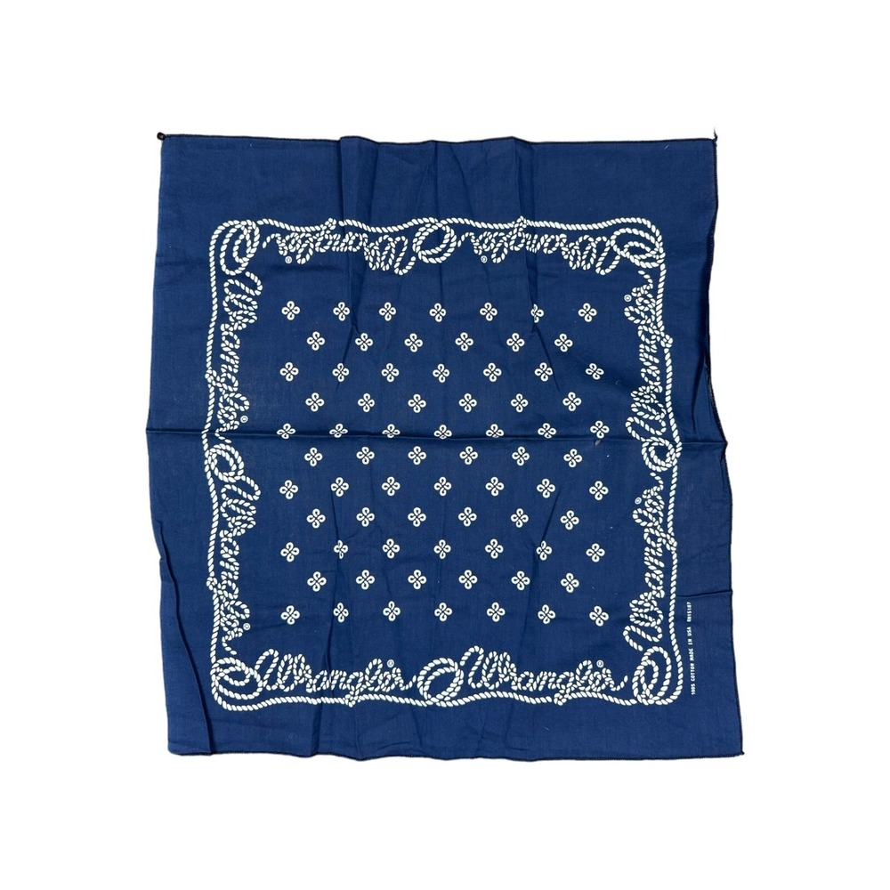 Wrangler Bandana Handkerchief Unisex OS Blue Good Vintage Western Rockabilly USA